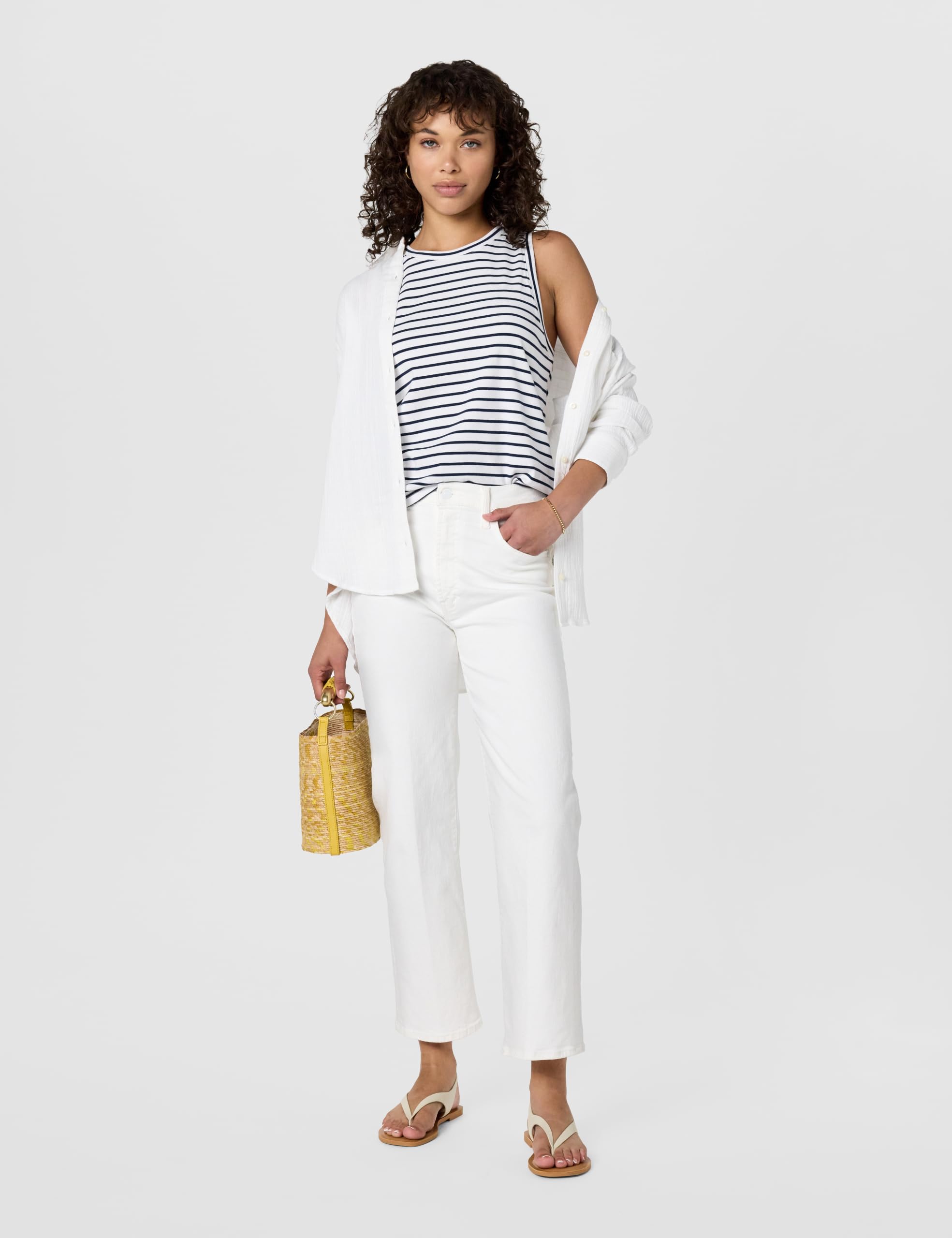 vineyard vines Deluxe Layering Tank, Nautical Navy Stripe, L