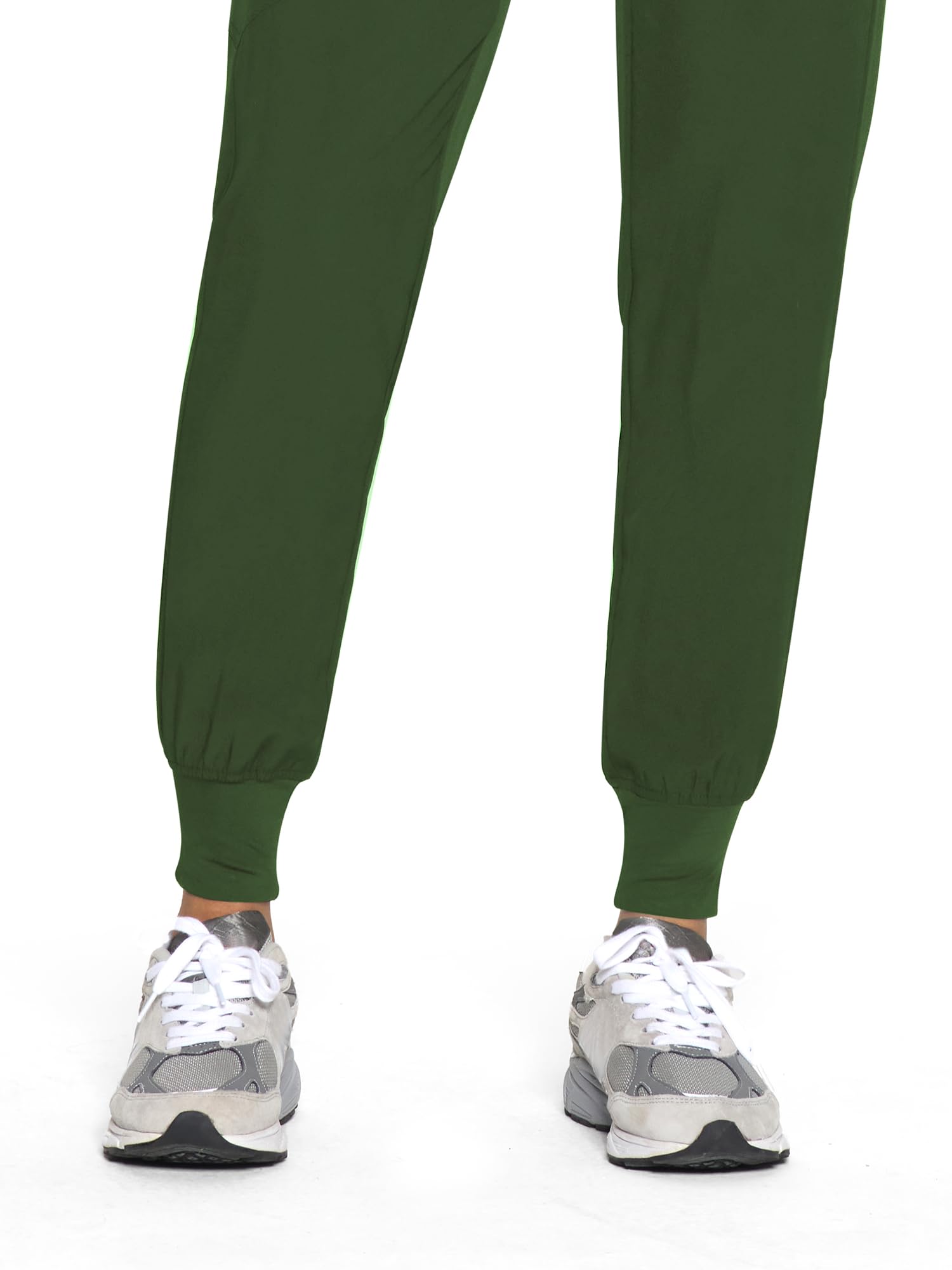 COZYFIT Womens Scrub Pants - Soft Stretch Yoga Style with 5 Pockets, Slim Fit Jogger Scrubs Pants for Women Army Green