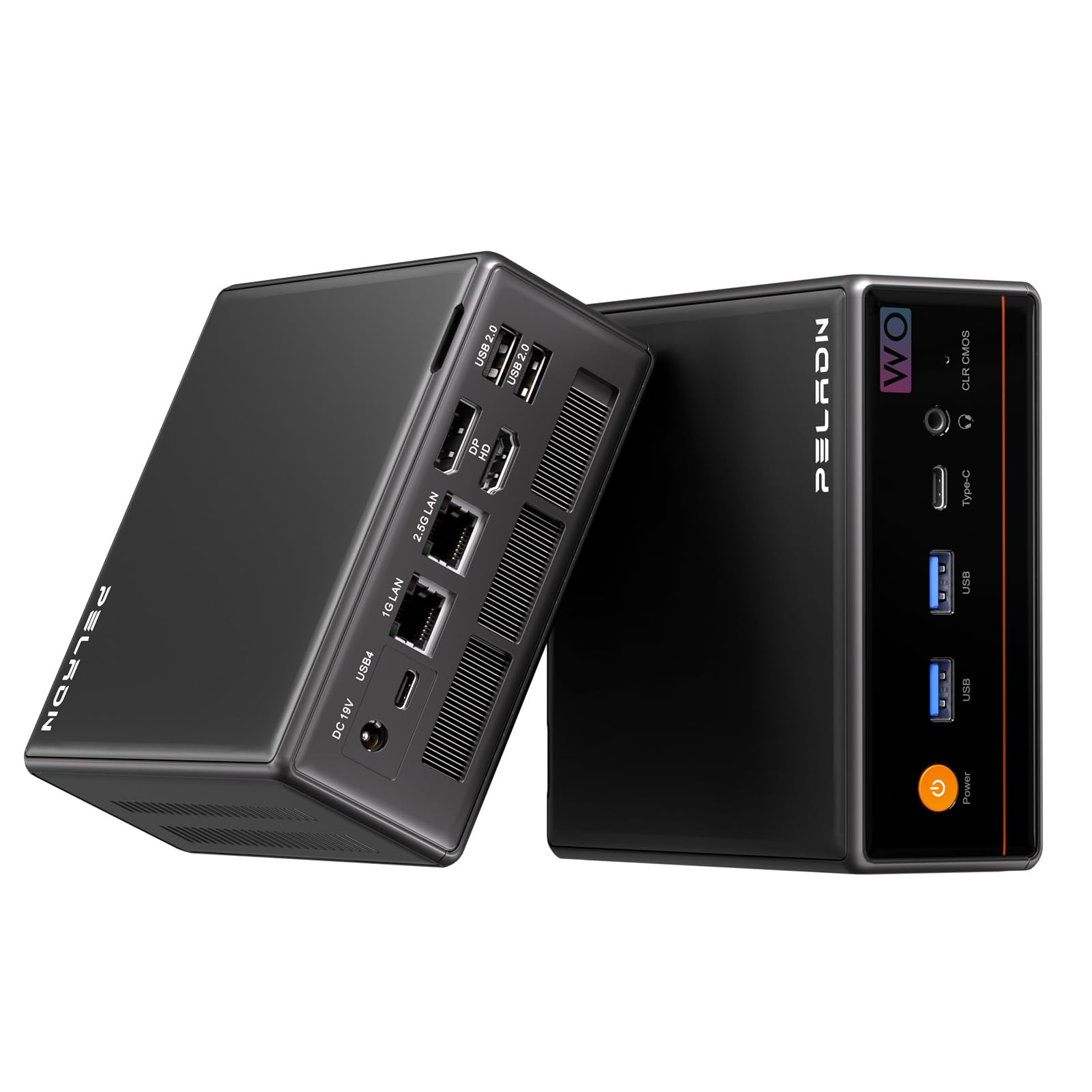 PELADN WO4 Gaming Mini PC 7640HS(Beats Ryzen7 6850H/7735HS) 32GB Dual DDR5, 1TB Dual SSD - AMD Ryzen 5 7640HS Mini Computer with Dual Type-C USB4.0 & Dual LAN, WiFi6, BT5.2