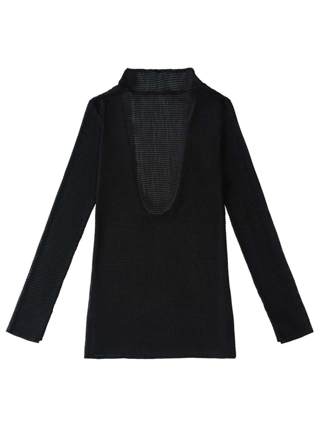Lilosy Sexy Crochet Sheer Long Sleeve Cover Up Swim Bathing Suit Beach Dress One Piece See Through Women Swimwear Solid Black Medium