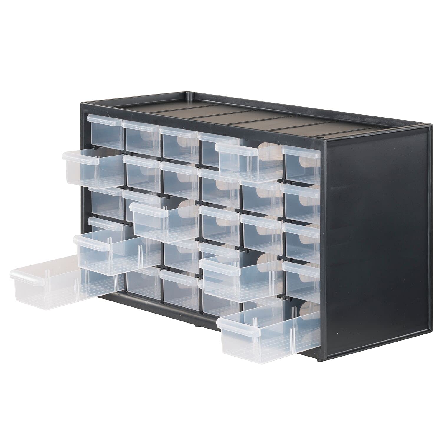 CRAFTSMAN Storage Organizer, 30 Small Drawer Modular Storage System, Easily Stackable (CMST40730), Plastic, Black, White