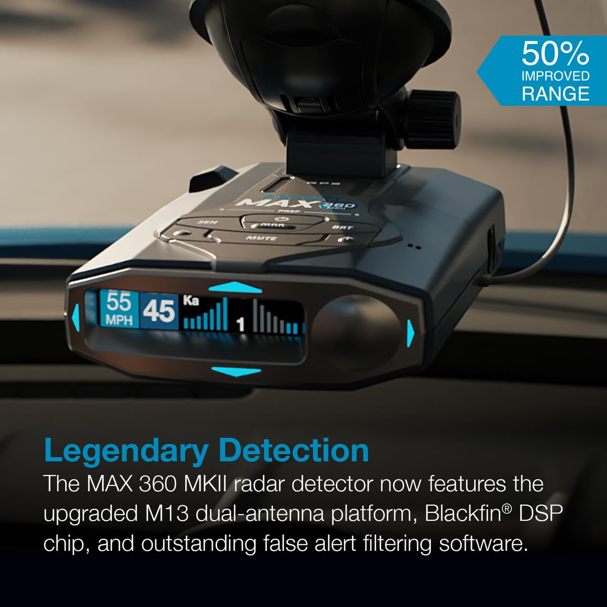 Escort MAX 360 MKII Radar and Laser Detector Bluetooth Enabled, 360° Directional Arrows, Exceptional Range, Shared Alerts, Apple CarPlay and Android Auto Compatible, Black