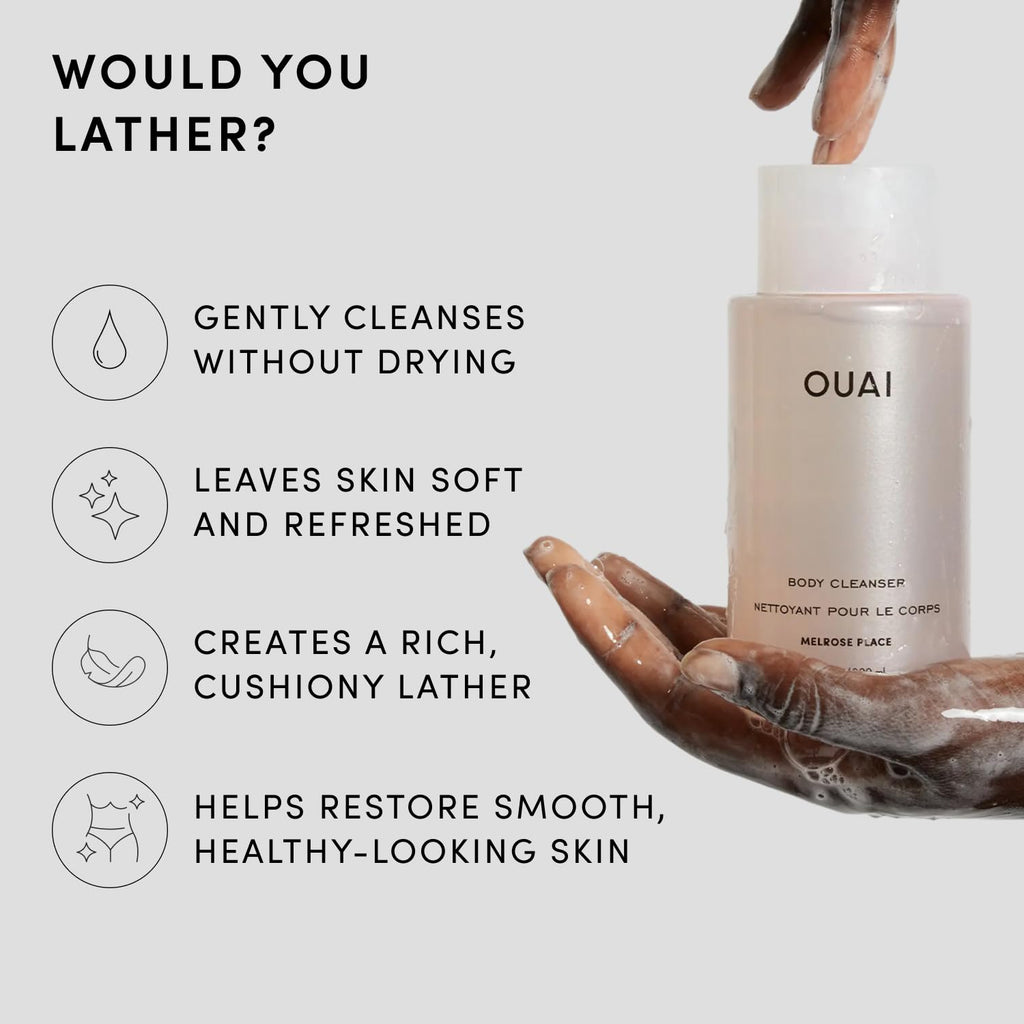 OUAI Body Cleanser - Foaming Body Wash - Melrose Place (10 Fl Oz)
