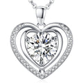 Heart Pendant Gold Necklace for Women Moissanite Lab-Created Gem I Love You Wedding Anniversary Birthday Christmas Valentine Engagements Mothers Day Jewelry for Wife Her Girlfriend Mom Daughter