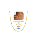 Jewlpire 18k Gold Plated Chain Necklace for Women, 2mm Rope Chains 18k Gold Plated Chain for Women Shiny & Comfortable & Sturdy Womens Chains Necklace 26 Inch