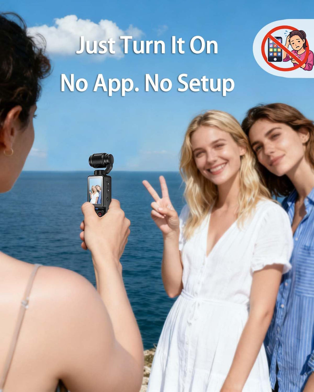 W & O Vlogging Camera with 180° Rotating Lens, Pocket Body Camera with Audio & Video Recording,7-Hour Battery, Handheld POV Cameras with 32GB Card, Easy One-Button Recording for Travel,Daily Life