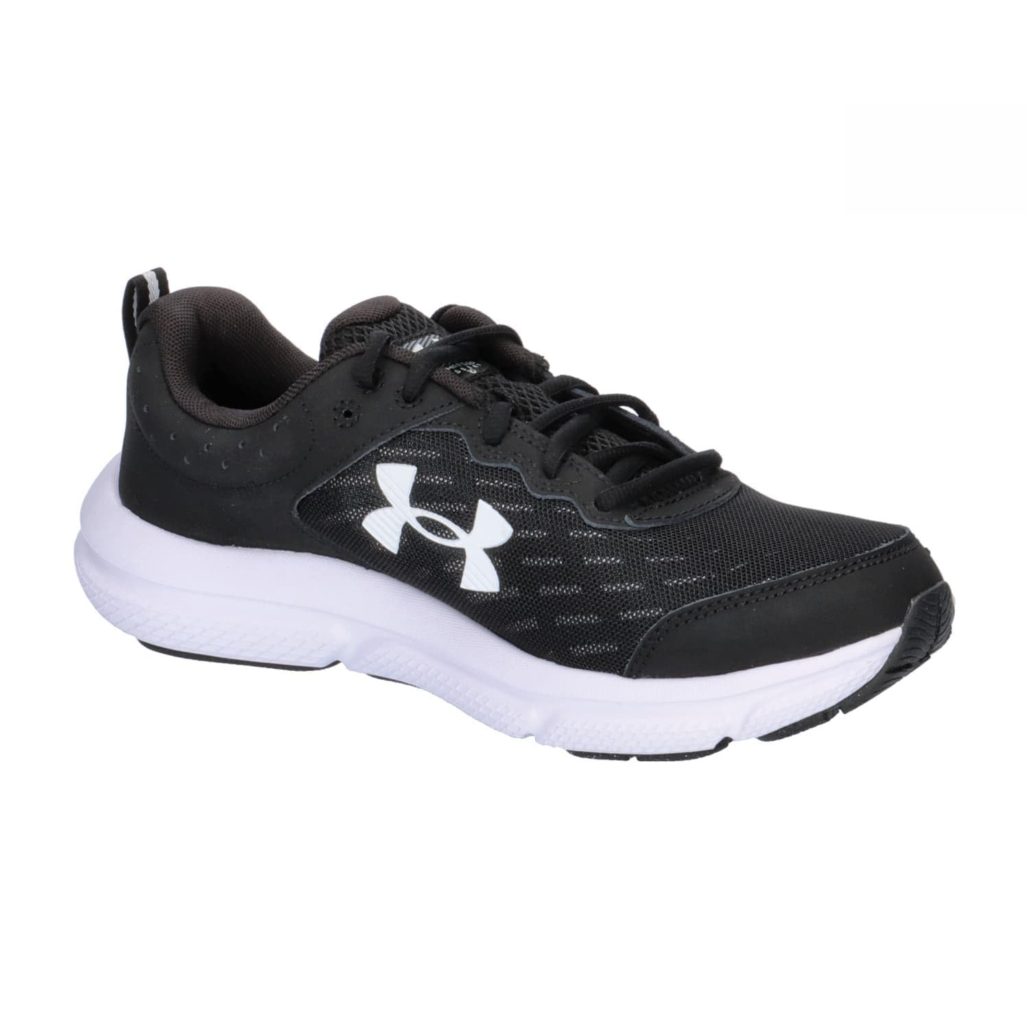 Under Armour Men's Charged Assert 10 Shoes, (001) Black/Black/White, 10.5