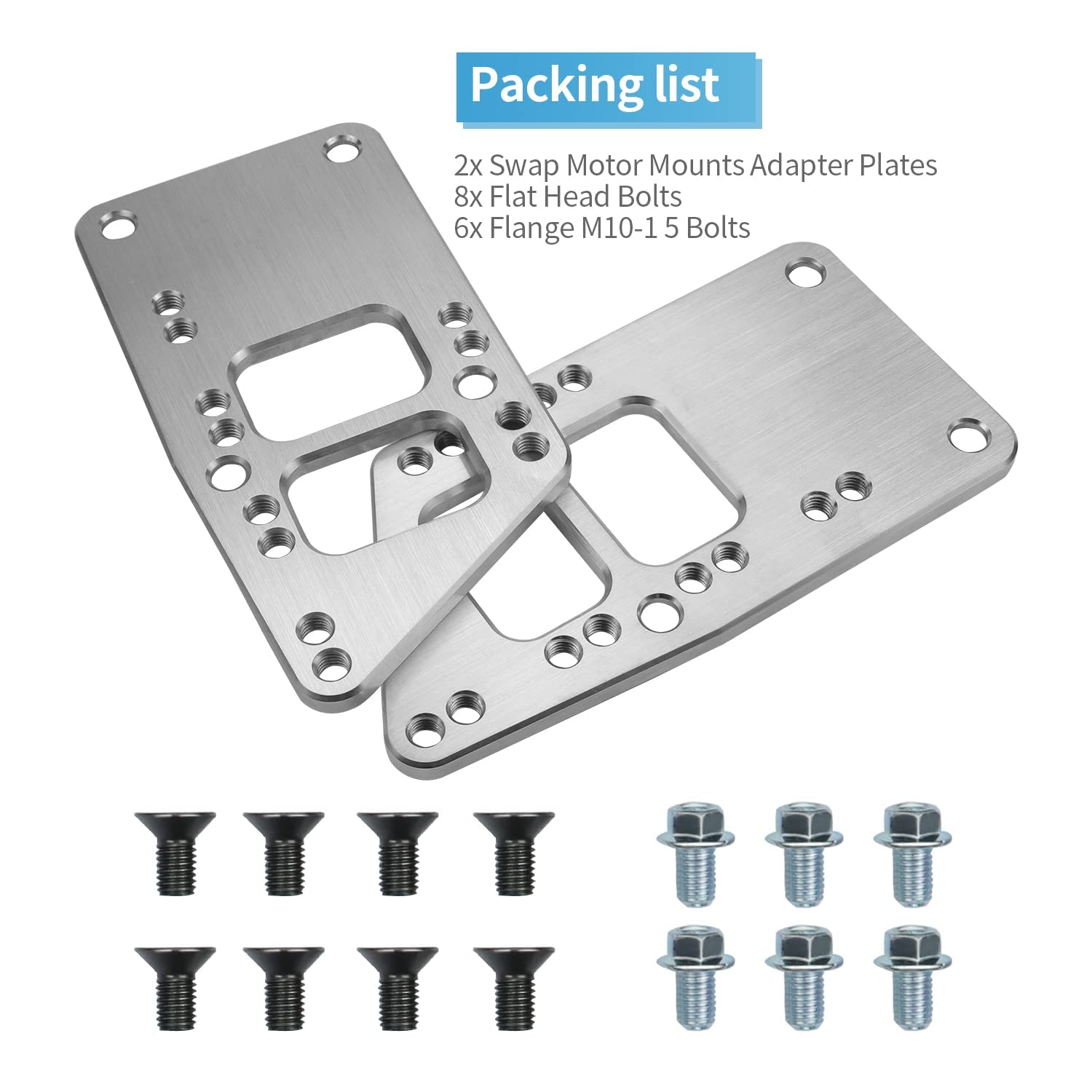 for LS Swap Motor Mounts Adapter Plates - LS Conversion Adjustable Universal Swap Bracket Small Block Kit for LS Engine, LS1 LS3 LS2 LQ4 LQ9 LS6 L92 L99 L33 LR4 Billet Aluminum