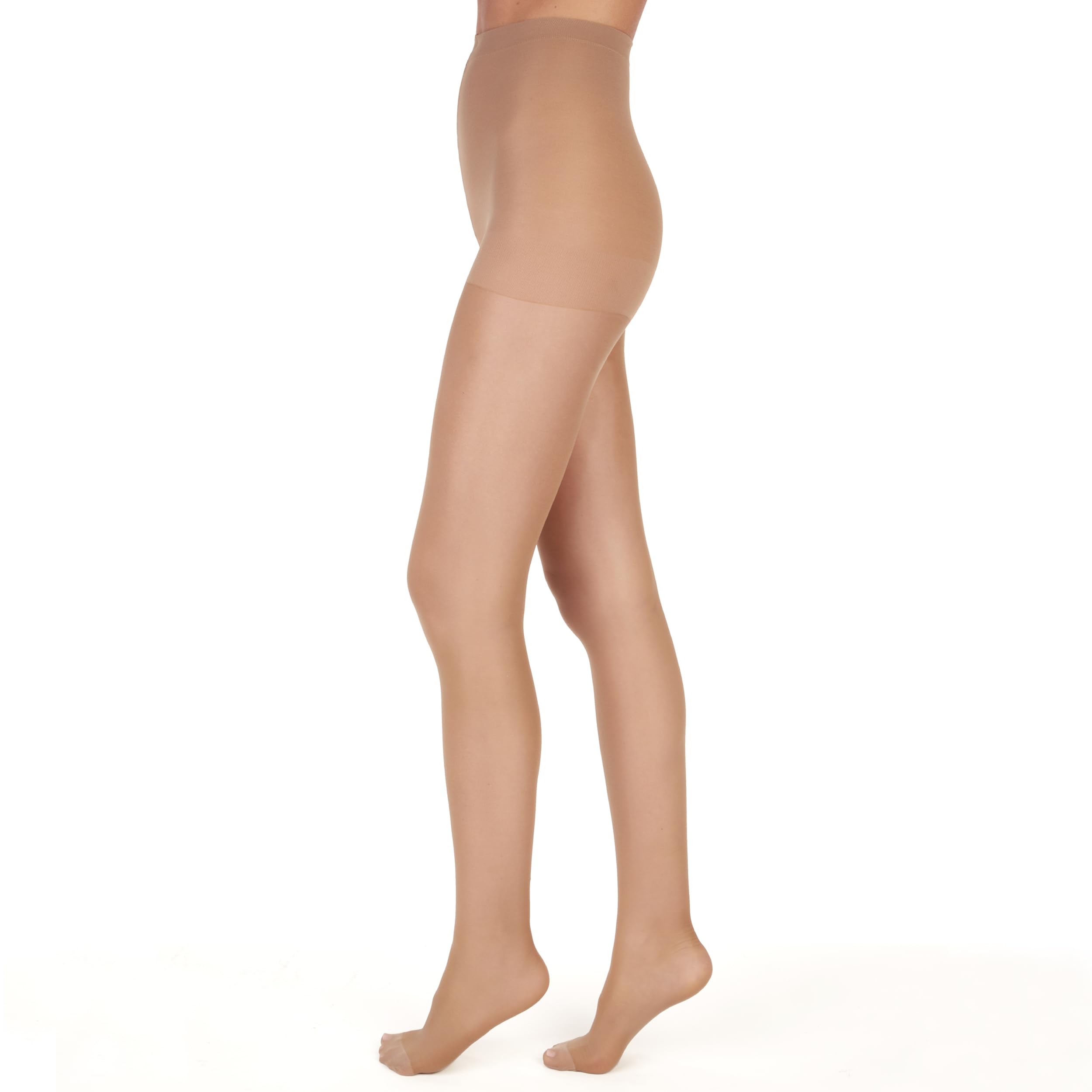 Hanes Alive Control Top Reinforced Toe Sheer Pantyhose for Ultimate Comfort and Support, Barely There, Size F (Pack of 1)