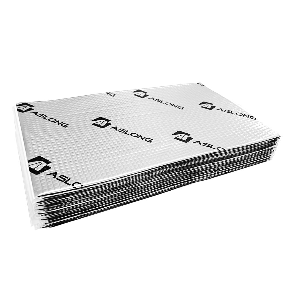 ASLONG 80 mil 26.9 sqft Car Sound Deadening Mat, Butyl Automotive Sound Deadener, Audio Noise Insulation and dampening Material, Silver