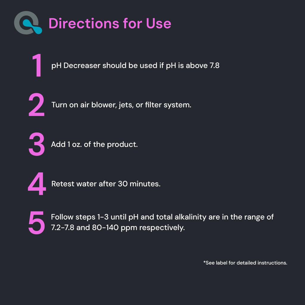 AquaDoc Spa pH Decreaser - Liquid pH Down for Hot Tubs, 32 oz (2 Pack)