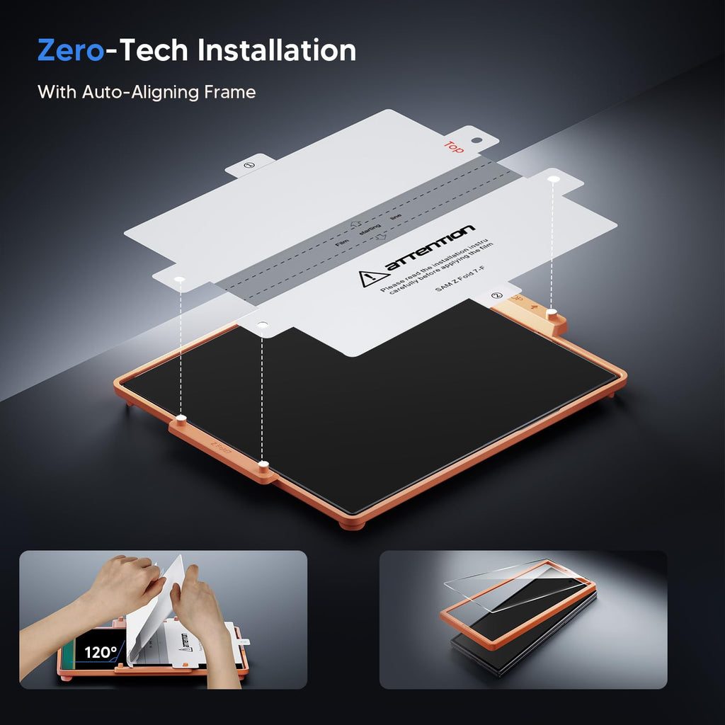 Hoerrye for Samsung Galaxy Z Fold 7 30° Privacy Screen Protector - [with Auto Align Frame Accessories] [2 Pack Inside Flexible TPU Film + 2 Pack Front Tempered Glass] No Creases,No Bubbles