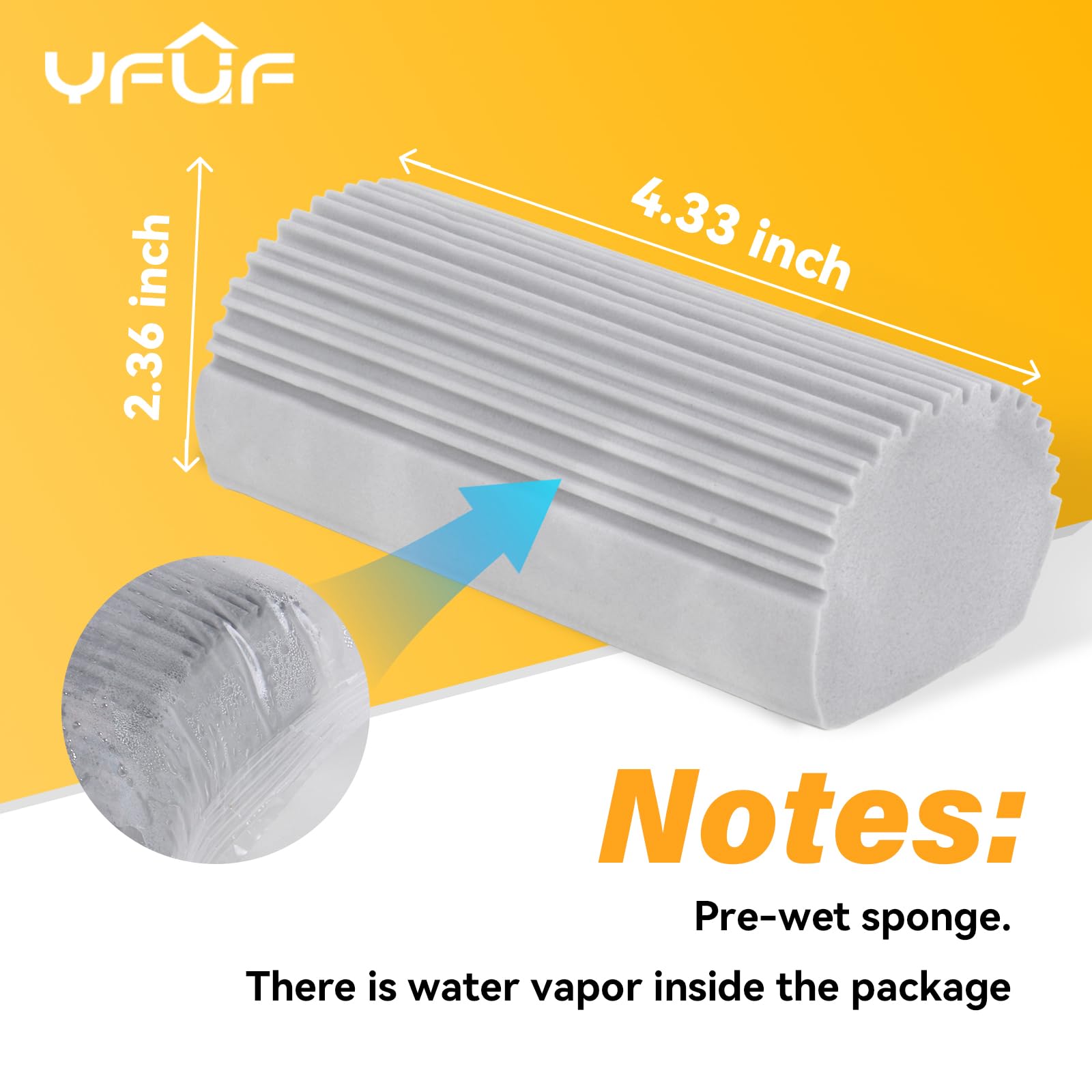 YFUIF 4 Pack Damp Clean Duster Sponge, Magic Sponge Eraser for Household Cleaning, Reusable Dusters Cleaning Supplies for Housekeeping, Dish, Blinds, Glass, Baseboards,Window Track Grooves and Faucets