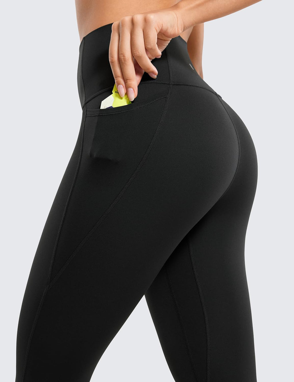 CRZ YOGA Butterluxe Workout Leggings Pockets 25'' - High Waisted Gym Womens Yoga Pants Buttery Soft Black X-Small