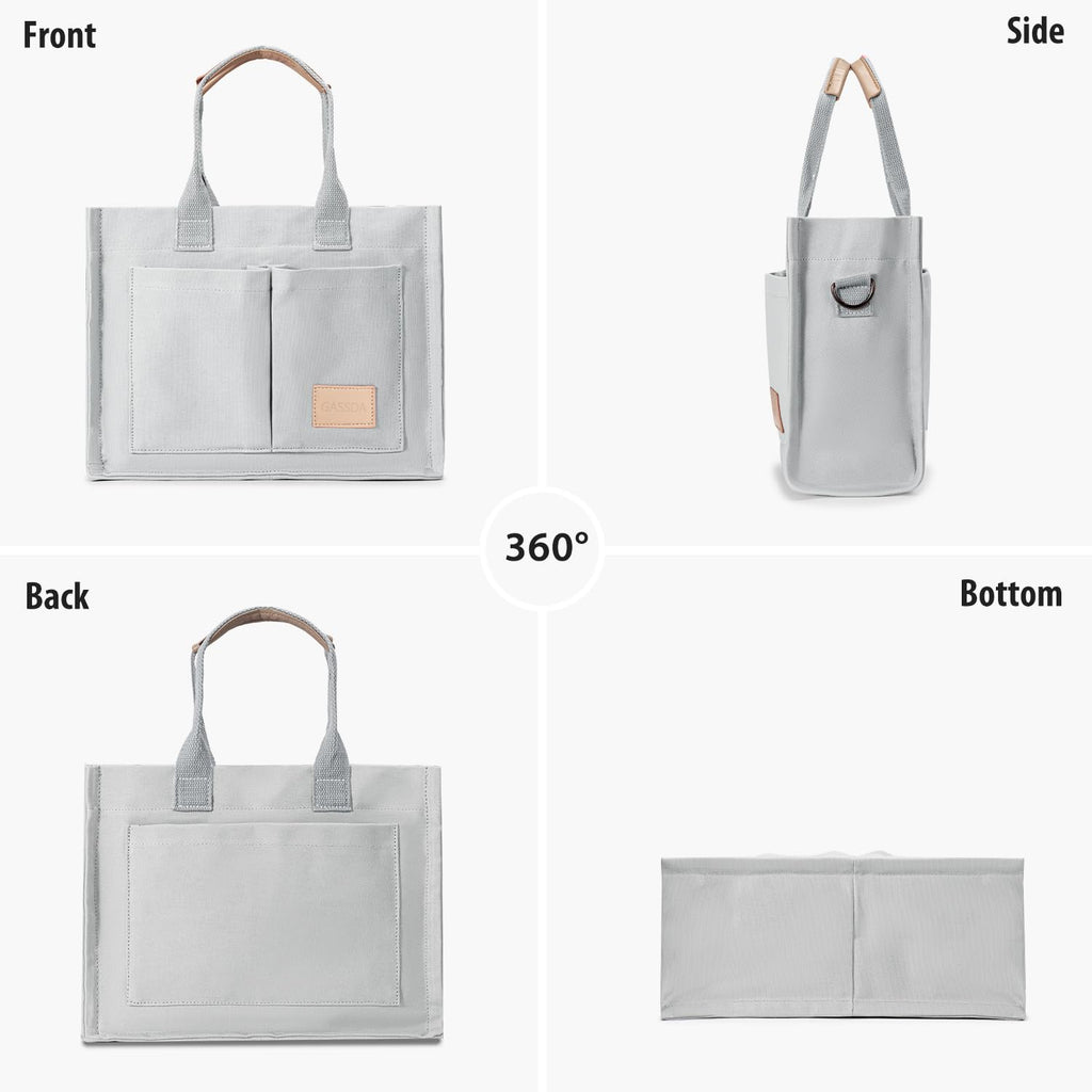 Canvas Tote Bag for Women Crossbody Work Purse with Pockets Top Handle Handbag Satchel Bags for Travel Nurse Teacher