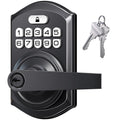 TEEHO TE004 Keyless Entry Keypad Door Lock with Handle - Smart Digital Electronic Lock for Interior Door with Anti-Peeping, Auto Lock & Passage Mode - Easy Installation - Matte Black