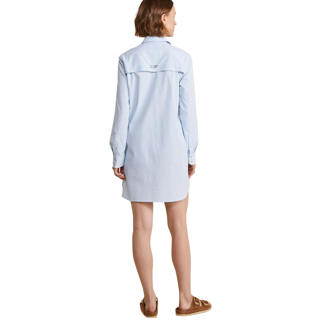 vineyard vines Women's Original Harbor Cover-Up, Seersucker/Jake Blue, 0
