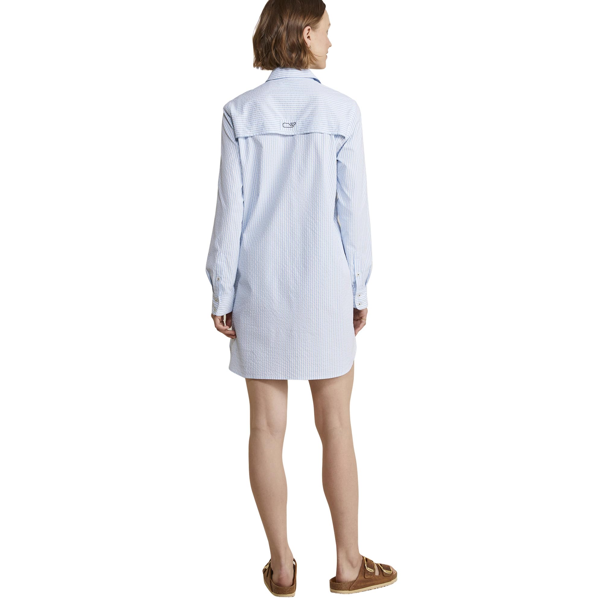 vineyard vines Women's Original Harbor Cover-Up, Seersucker/Jake Blue, 0