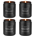 Scented Candles Set | Men Candle Set, Scented Candles for Home, Gifts for Men Aromatherapy Gift Set - 4 Pack Manly Gifts for Dad Fathers Day, Soy Candle of Leather/Smoke & Vanilla/Oak/Lavender