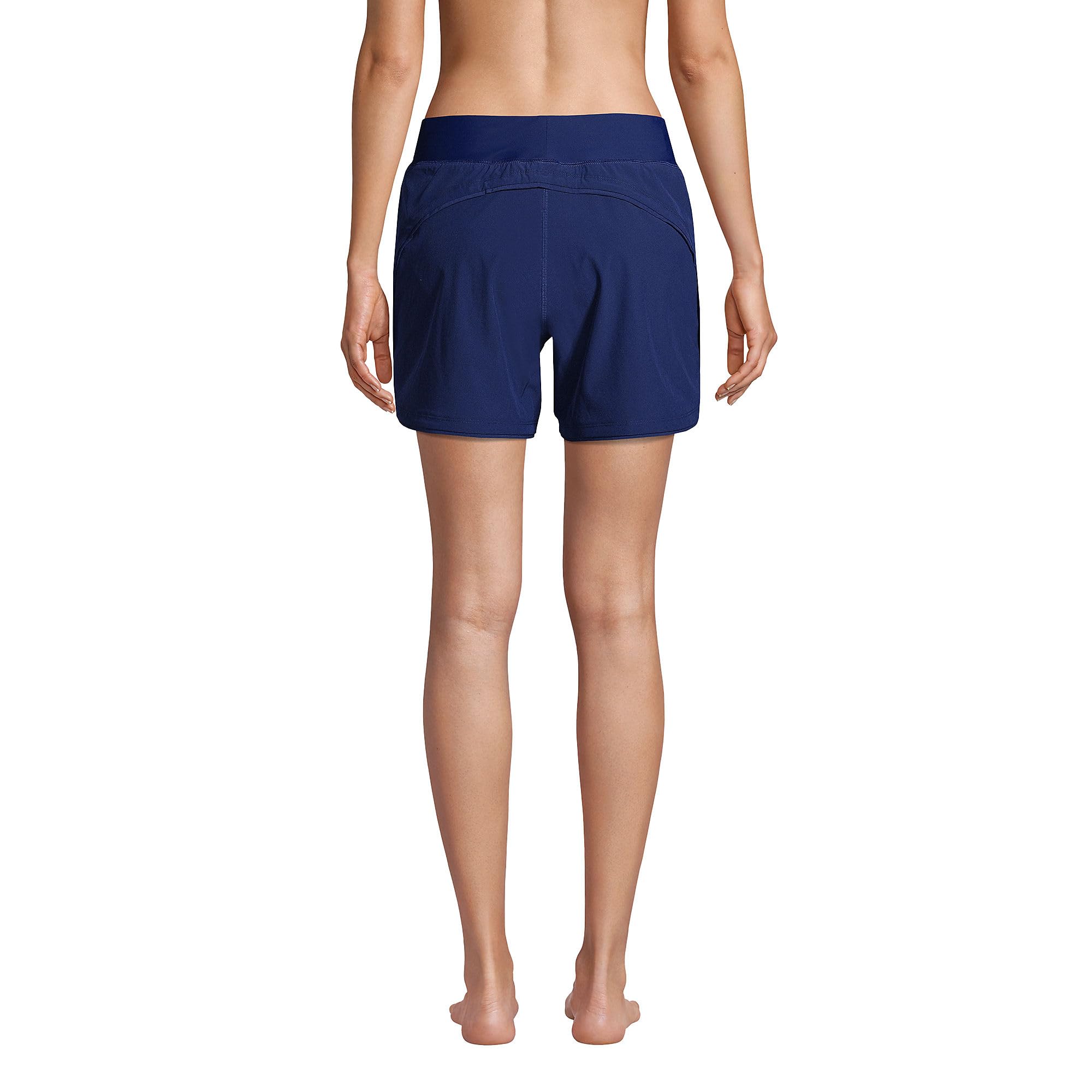 Lands' End Womens Comfort Waist Curvy 5in Swim Short Panty Deep Sea Navy Regular 2
