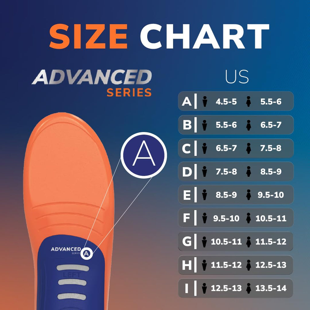Dr. Scholl’s Advanced Pain Relief Insoles for Men Women, Heavy Duty Orthotics Inserts for Work Shoes & Boots, Plantar Fasciitis & Arch Support, Flat Feet, Shock-Absorbing, Supports up to 340 lbs