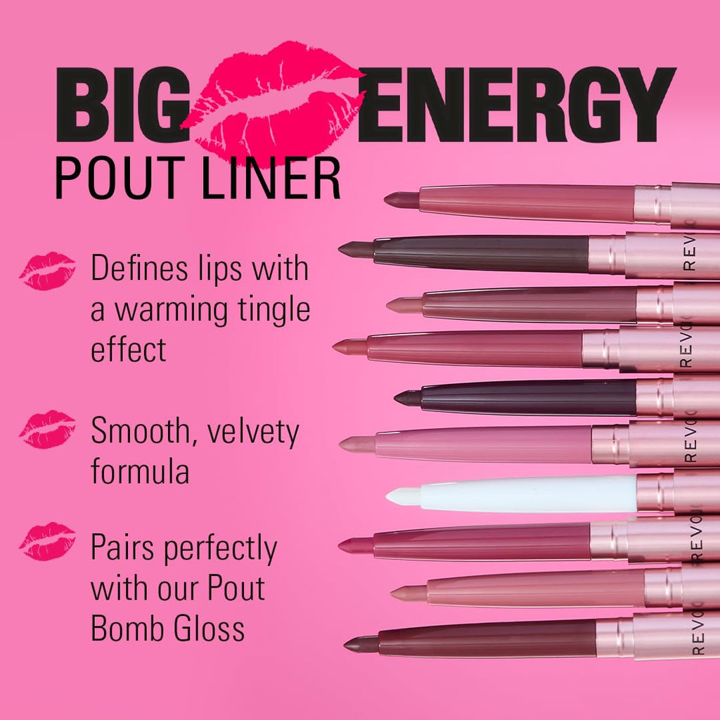 Revolution Beauty London, Pout Bomb Plumping Lip Liner, Long-Lasting Lip Shaper with Hyaluronic Acid & Vitamin E, Vegan & Cruelty-Free, Brown Nude