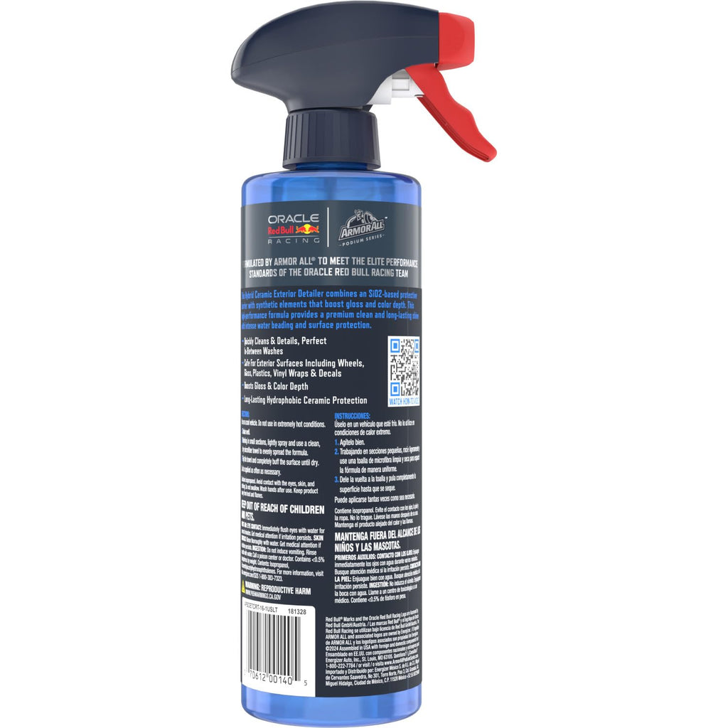 Armor All Podium Series Hybrid Ceramic Exterior Detailer Spray, 16 fl oz, Hydrophobic Car Detailing Spray Developed in Collaboration With Oracle Red Bull Racing