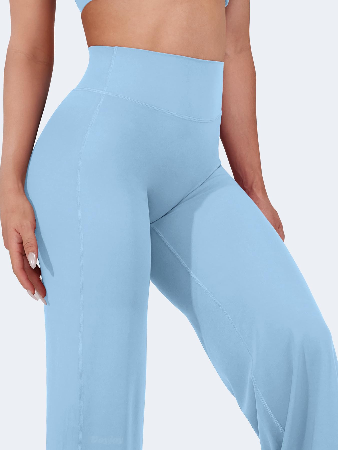 VOYJOY Straight Leggings Bottoms Wide Leg Pants for Women 29"/ 31.5"/33"/35" High Waist Stretch Casual Sweatpants
