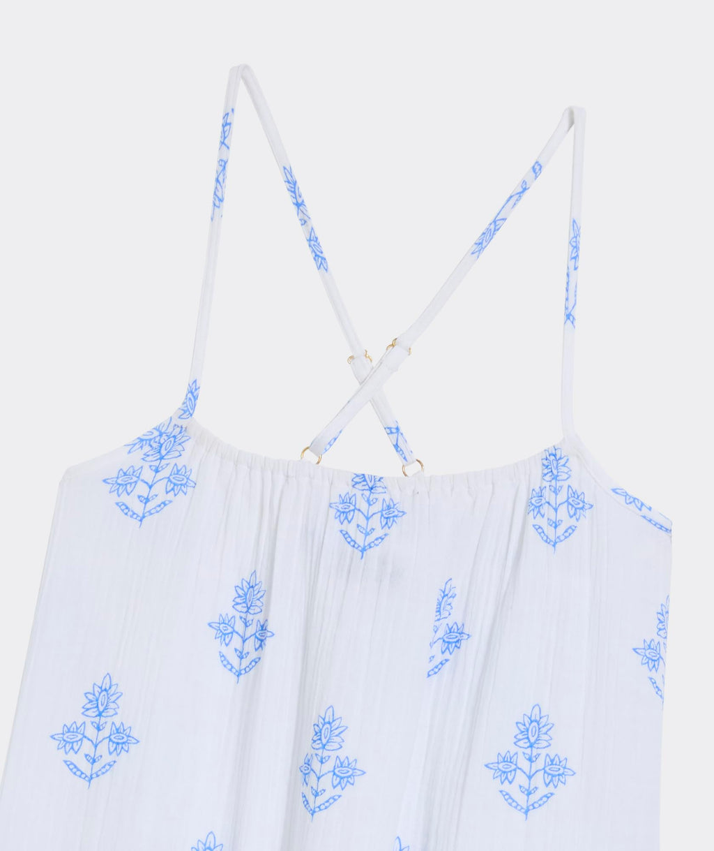 vineyard vines Marnie Gauze Mini Cover-Up Dress, White Cap Print, XS