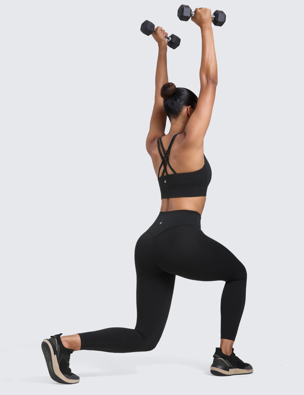 CRZ YOGA Secretsculpt Butterlift Workout Leggings 25" - No Front Seam High Waisted Womens Yoga Pants Booty Scrunch Butt Black Small