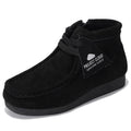 Project Cloud Kids Boots 100% Genuine Leather Chukka Non-Slip Fall Shoes Girls Boots for Kids with Memory Foam Insole & Gum Rubber Sole Boys & Girls Shoes (KidsWallyboot BLKSDE,4)