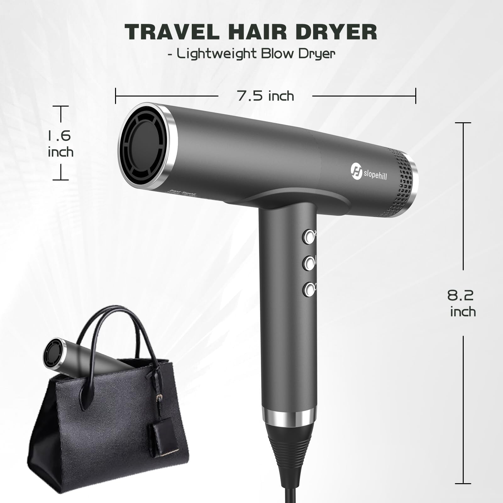 slopehill Professional Ionic Hair Dryer with Diffuser 2000W