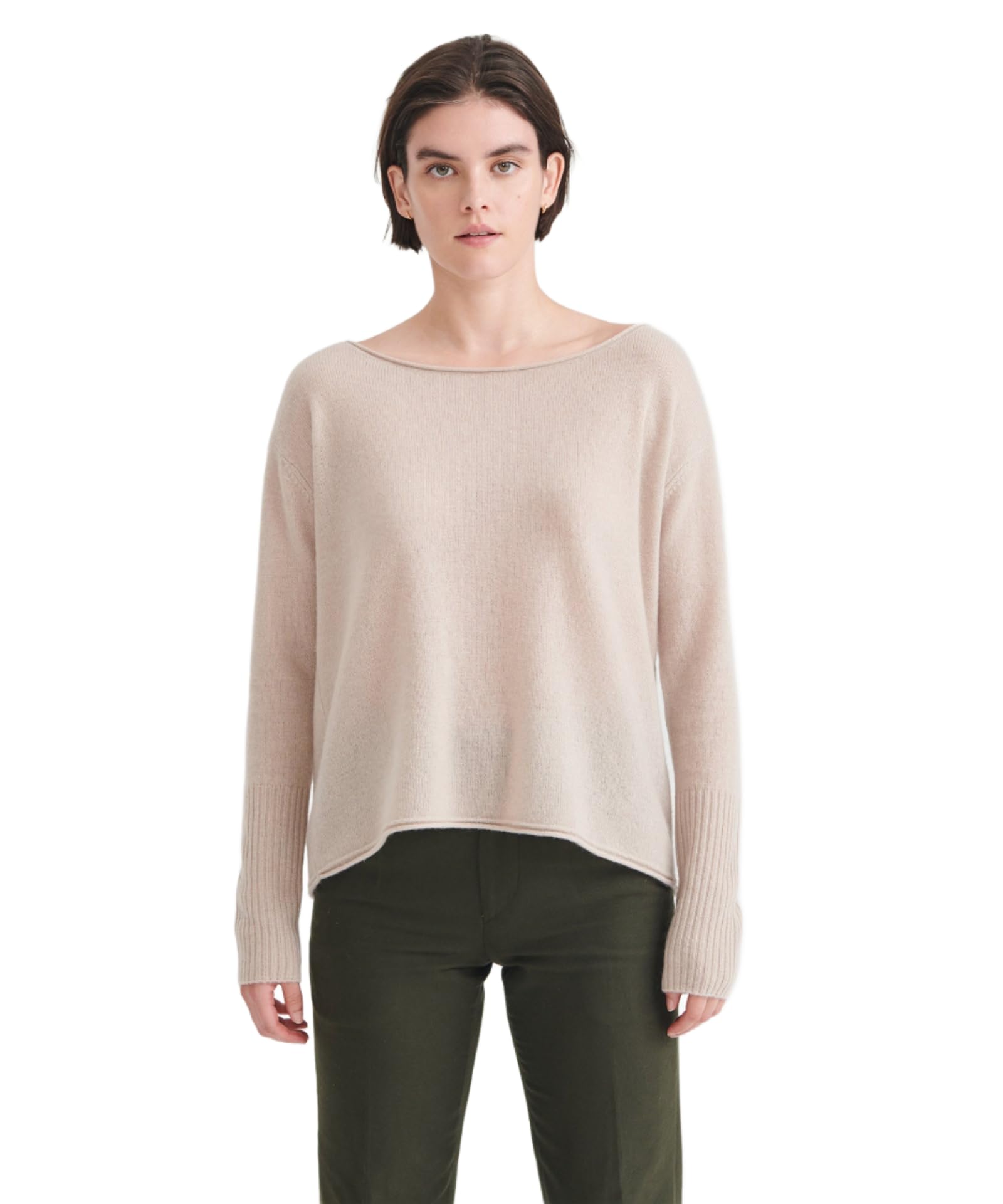 NAADAM Cashmere Boatneck Sweater, Shell, M