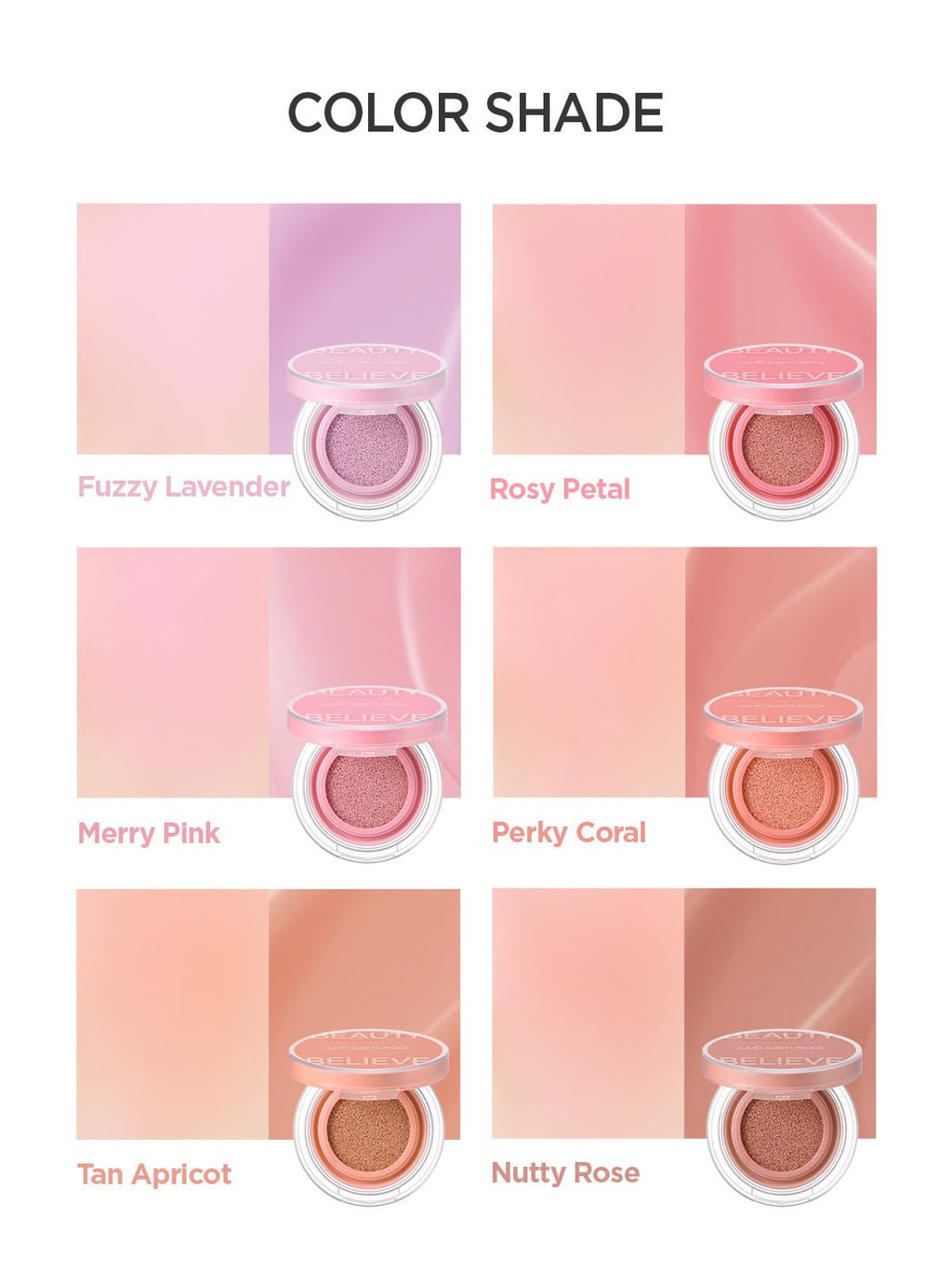 JUNG SAEM MOOL Artist Cushion Blush | Easy to Blend with Puff, Buildable Liquid Blush for Cheeks with a Natural & Matte Finish, Korean Makeup (Blur | Merry Pink)