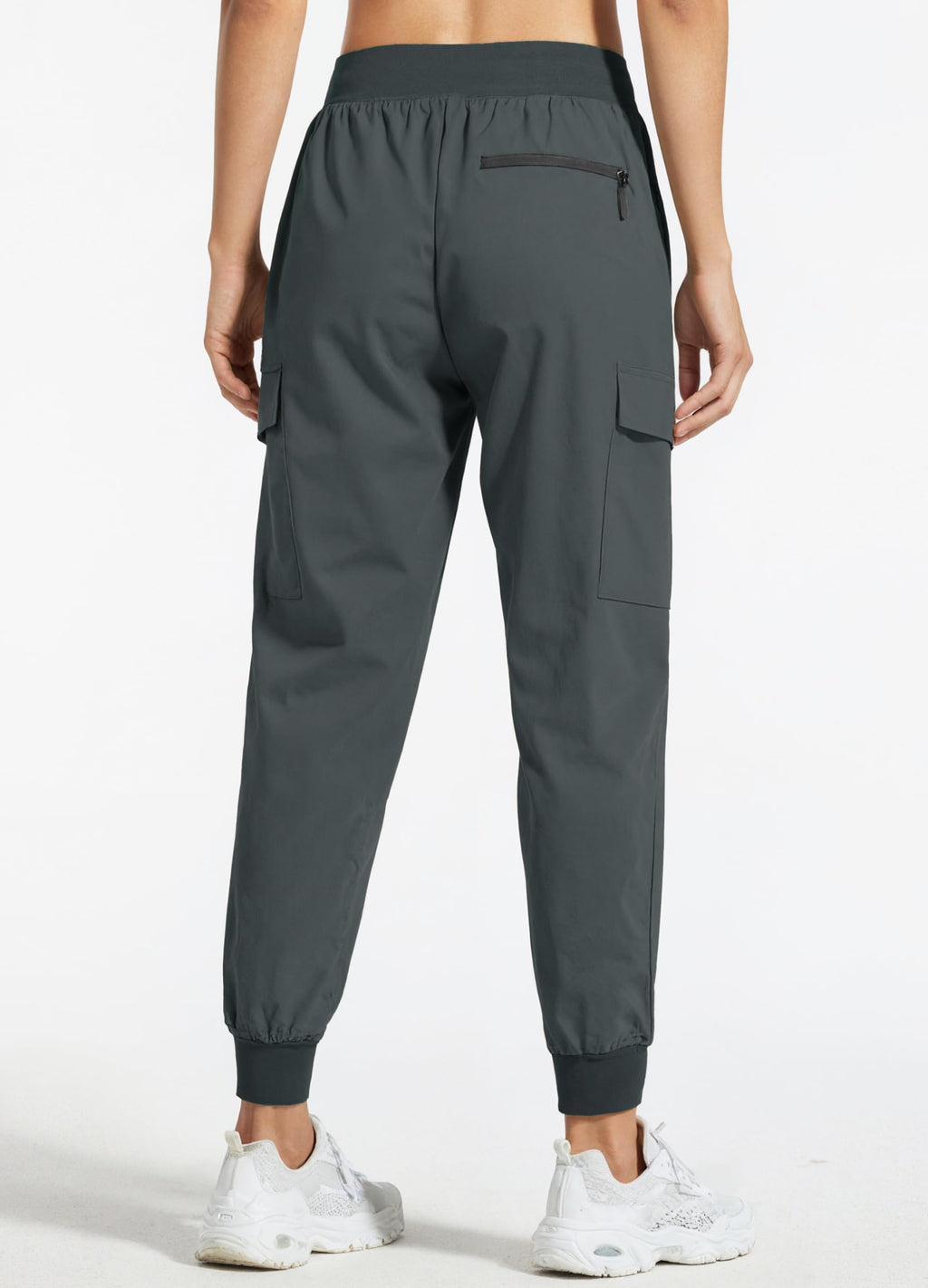 Libin Women's Hiking Cargo Pants Quick Dry Joggers Travel, Steel Gray L
