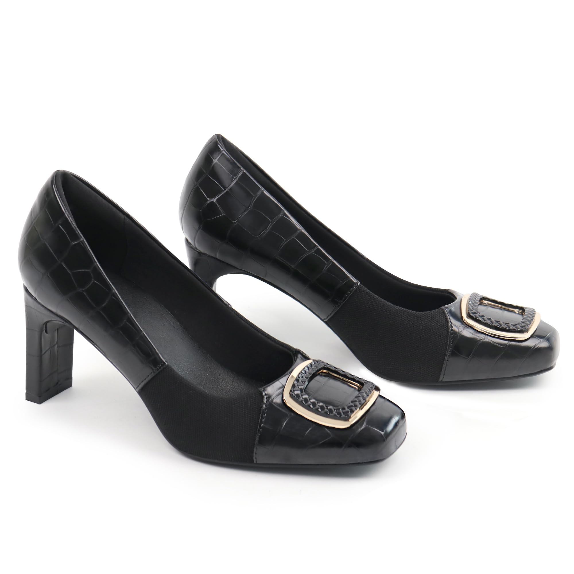 benassal Women Dress Pumps Orthotic Heels Orthopedic Bunion Shoes (8,Black)