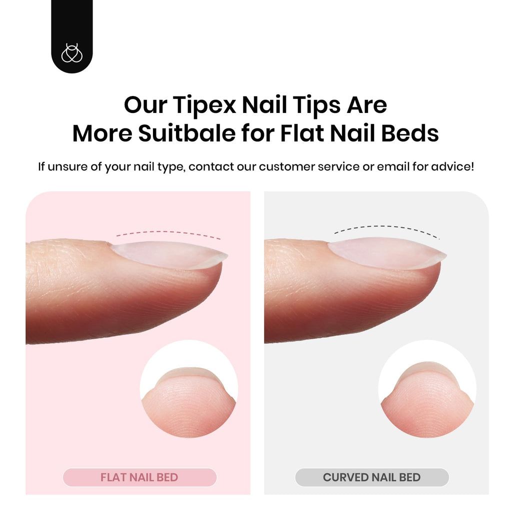 Beetles Tipex Instant Apex Nail Tips, Stiletto Medium, 192pcs 16 Sizes, Pre-Building Pre-Etched Strong Thicker Strong Acrylic Tips