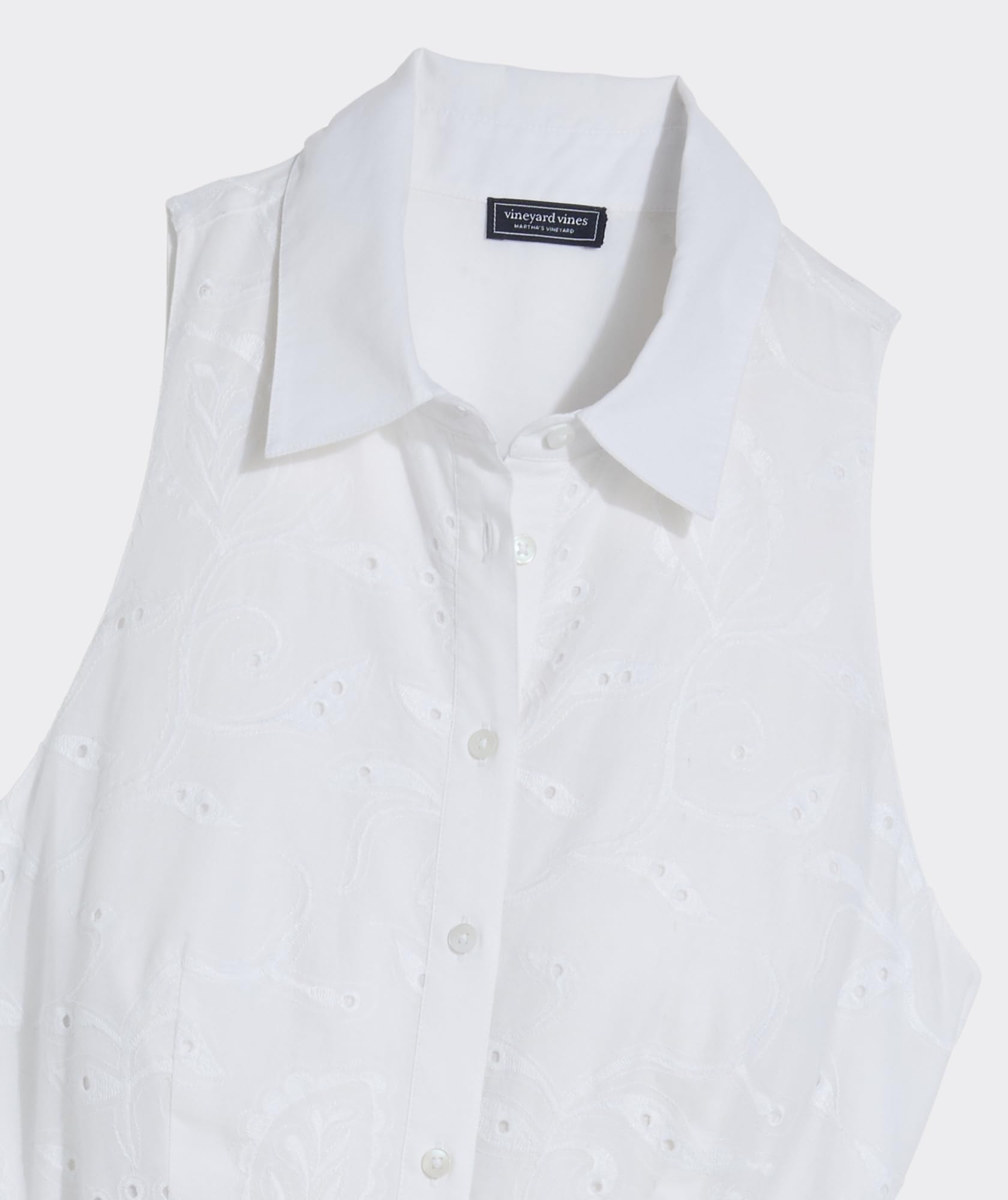 vineyard vines Vanessa Eyelet Shirtdress, White, 2