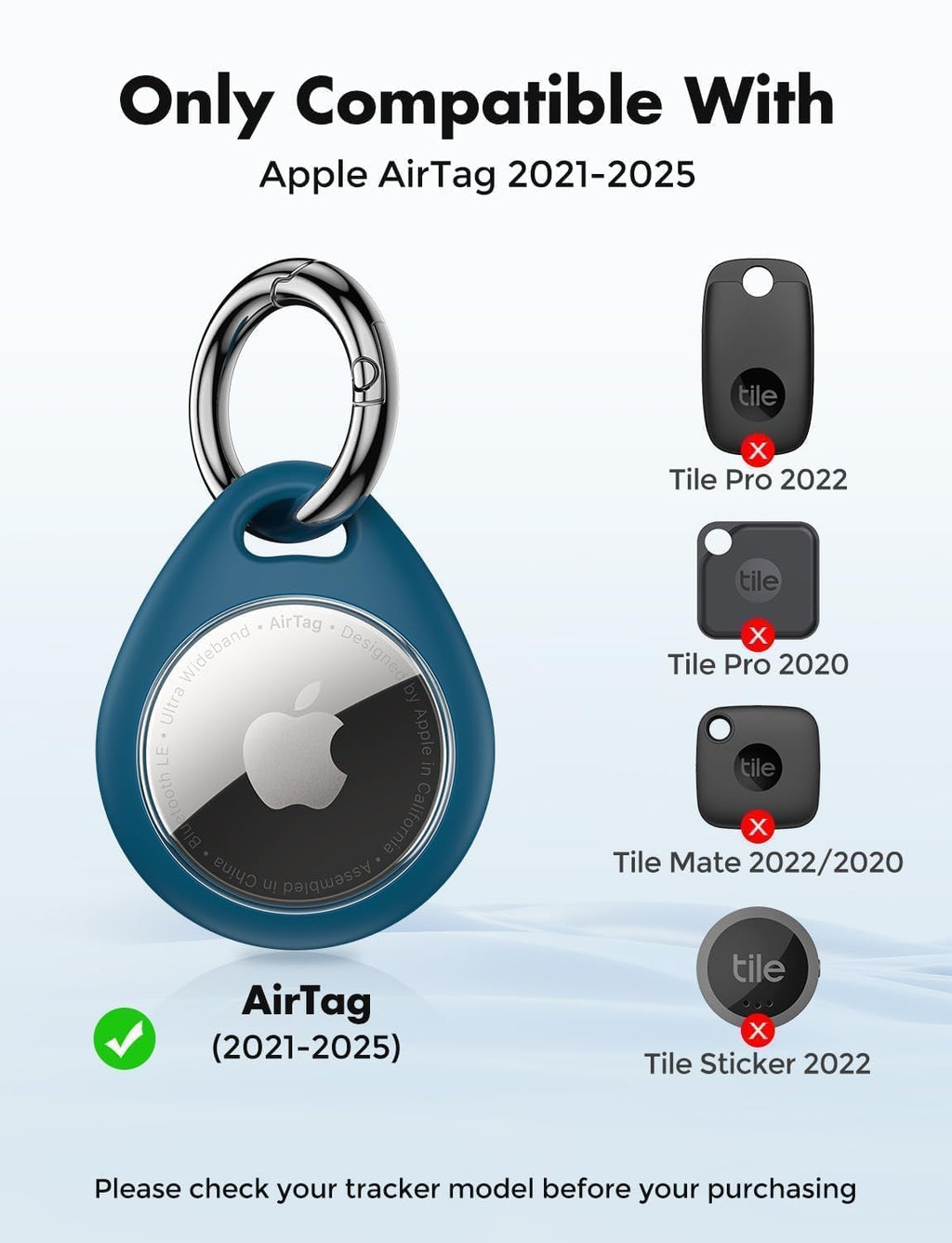 UNBREAKcable AirTag Holder for Apple - 4 Pack Air Tag Case [Fit Tightly Design] [Easy to Install] [Hold Securely] Waterproof TPU Protective Cover with Metal Keychain for Kids,Pet,Luggage,Backpack,Keys