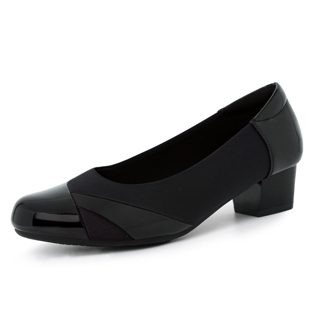 Ortho+rest Women Bunion Dress Shoes Low Heel Orthopedic Slip on Loafers Orthotic Pumps (8.5,Black)