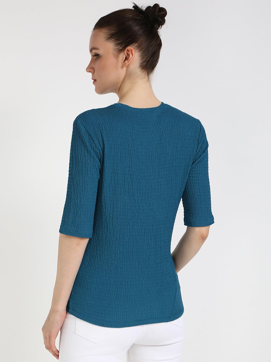 Calvin Klein Women's Textured Knit 3/4 Sleeve Top
