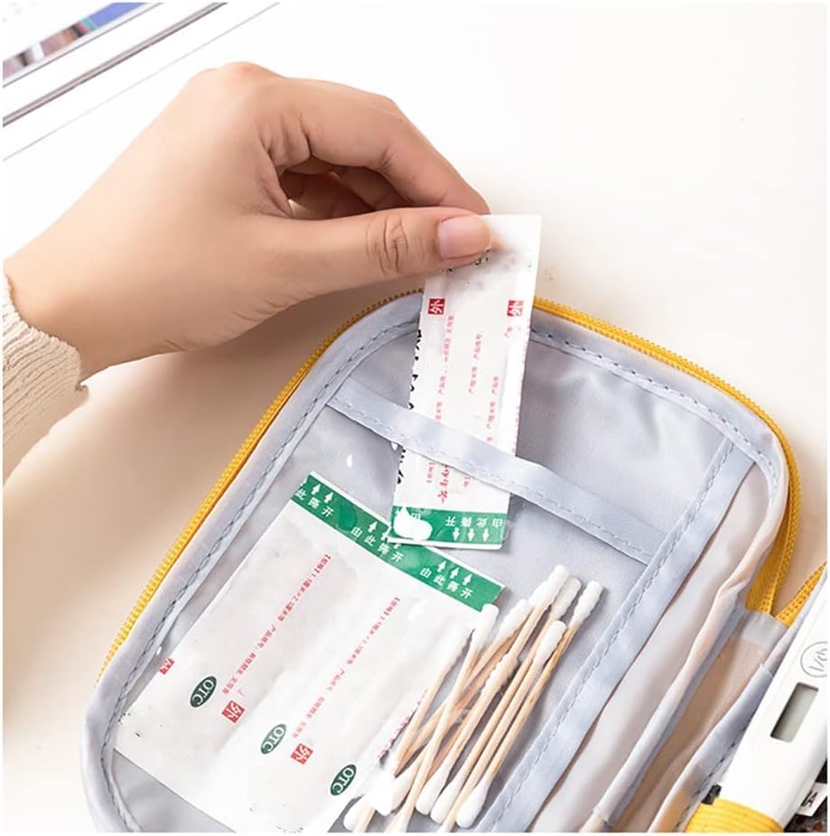 JJLFresheners 4Pcs Empty Travel Mini First Aid Pouch, Portable Outdoor First Aid Medical Rescue Bag Multi-Function Emergency Medicine Storage Organizer Bag Health and Household Supplies (Small)