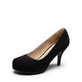 DREAM PAIRS Tiffany Women's Classic Elegant Versatile Low Stiletto Heel Dress Platform Pumps Shoes,Size 12,Black/Nubuck,TIFFANNY