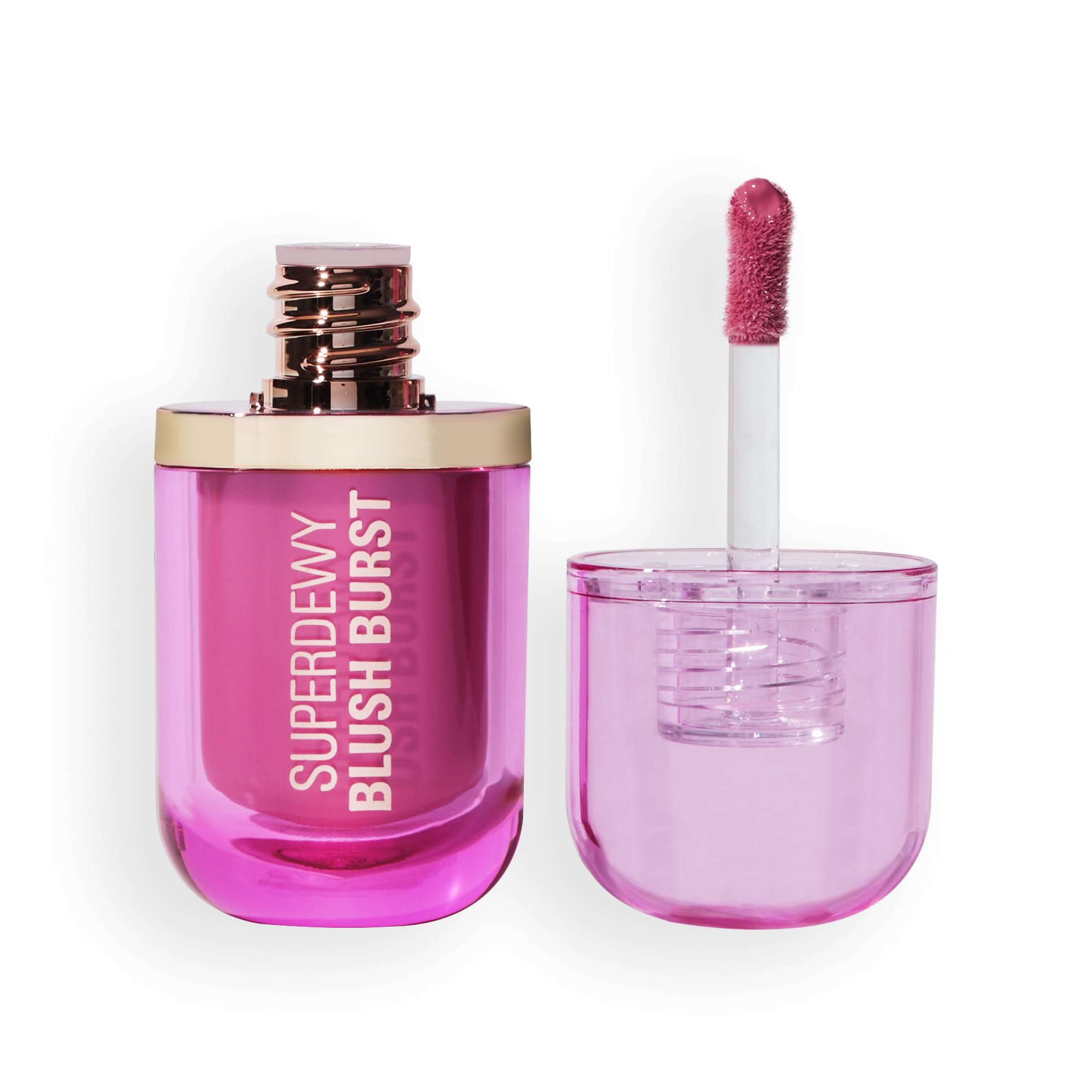Revolution Beauty London, Superdewy Liquid Blush Burst, Buildable Color for Cheek, Serum Formula with Peptides & Hyaluronic Acid, Vegan & Cruelty-Free, Bubblegum Burst Pink, 0.14 oz