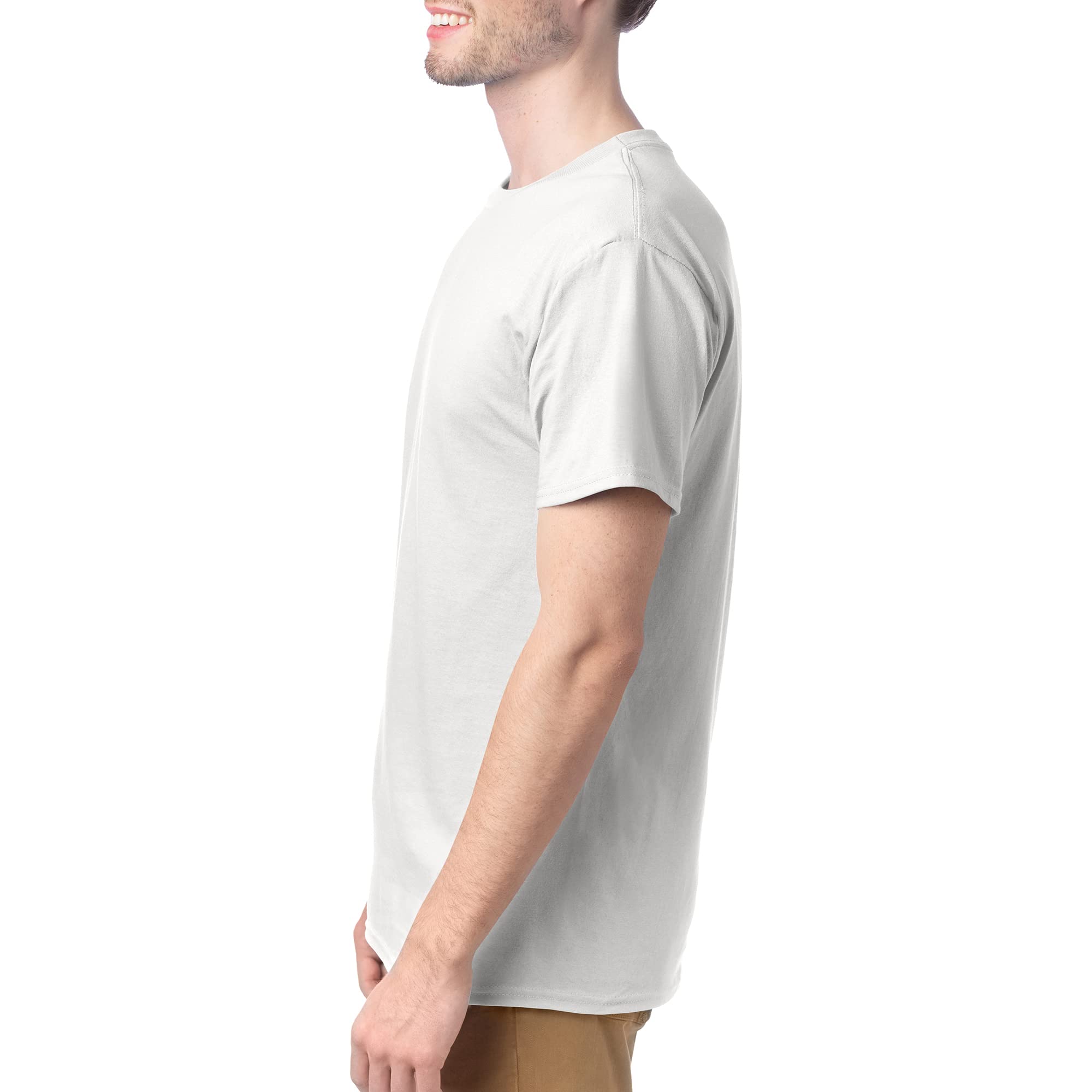 Hanes mens Essentials Short Sleeve T-shirt Value Pack (4-pack) athletic t shirts, White, X-Large US