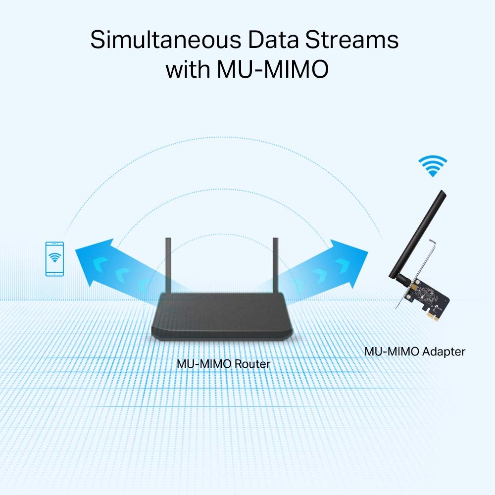 TP-Link PCIe WiFi Card AC600 for Desktop PC, Dual Band Wireless Internal Network Card(Archer T2E) High-Gain Antenna, MU-MIMO, WPA3, Low Profile, Supports Windows 10/11