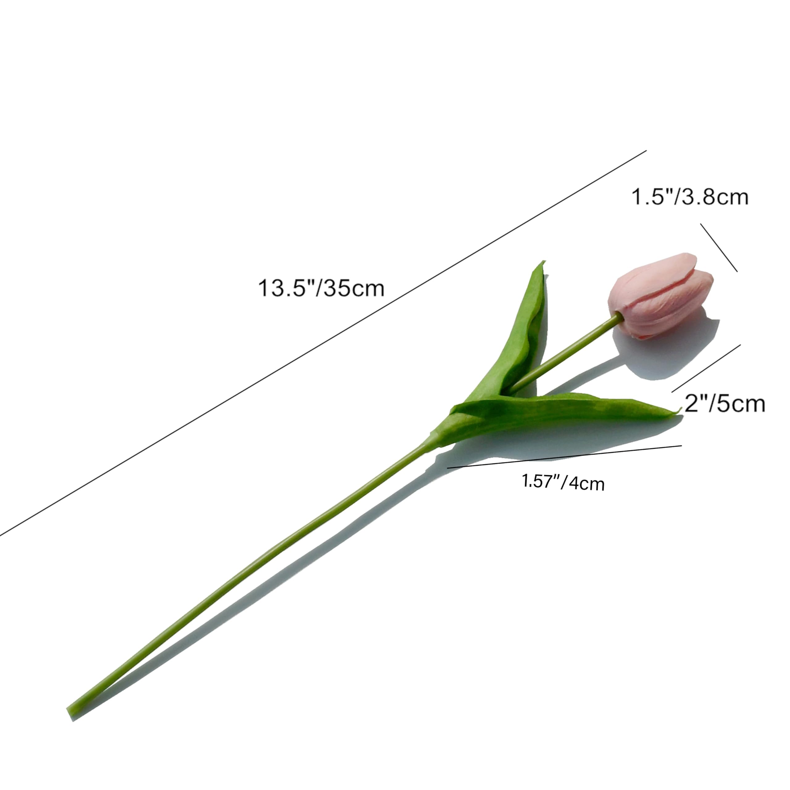 Mandy's Artificial Tulips 20 Stems Light Pink PU Faux Flowers for Valentine's Day and New Year Decorations Wedding Home Decor 13.5 Inch