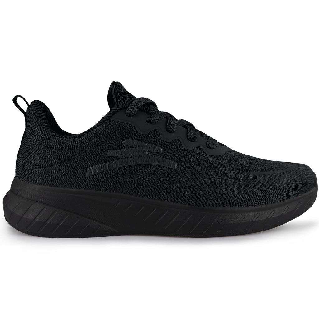 Puweco Breathable Mens Running Shoes Anti Slip Athletic Shoes for Men Lightweight Workout Sneakers for Walking Gym Fitness Jogging Sports All Black