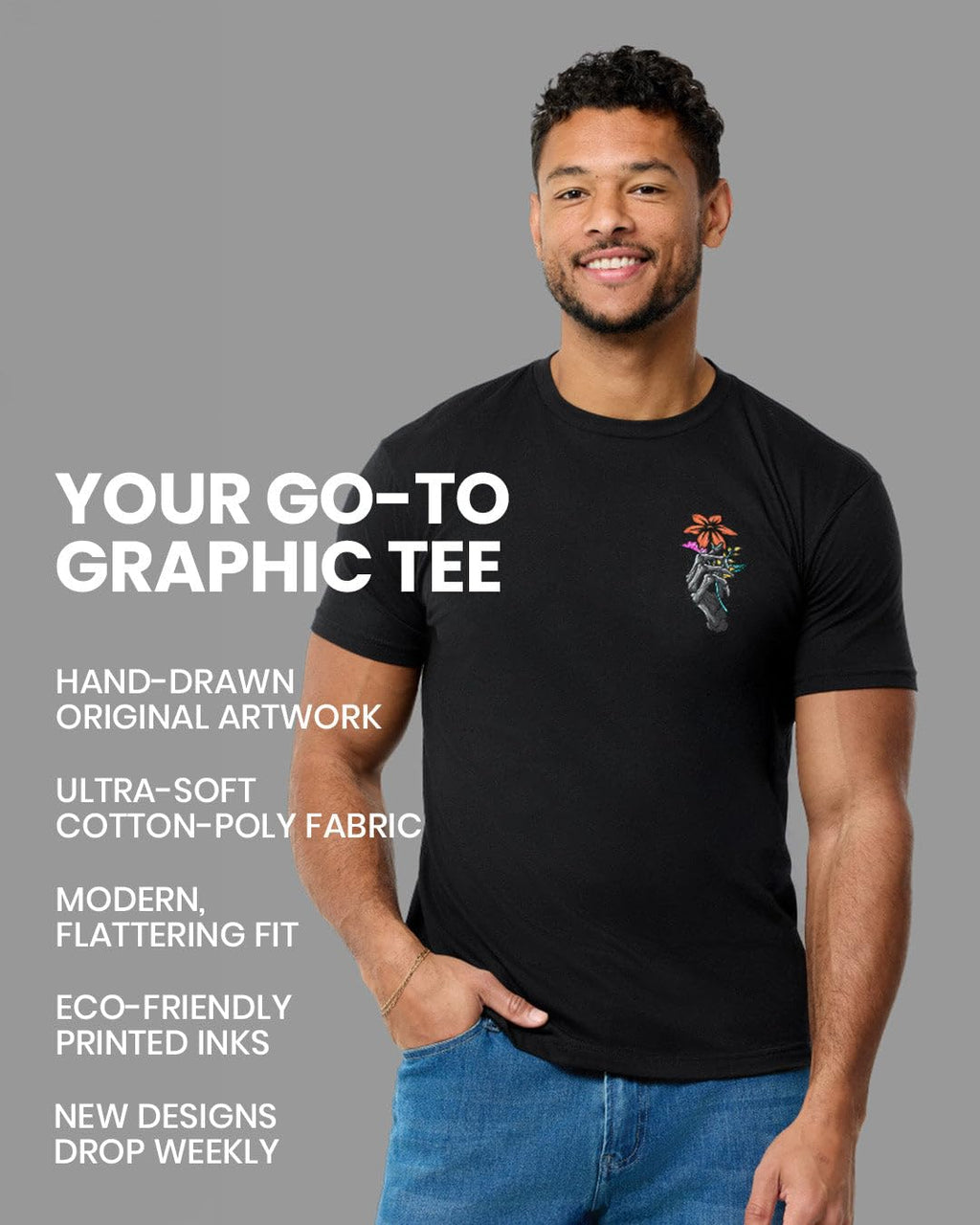 INTO THE AM Tranquil Ascent T-Shirt - Cool Space Design Tees for Men (Cream, 2X-Large)