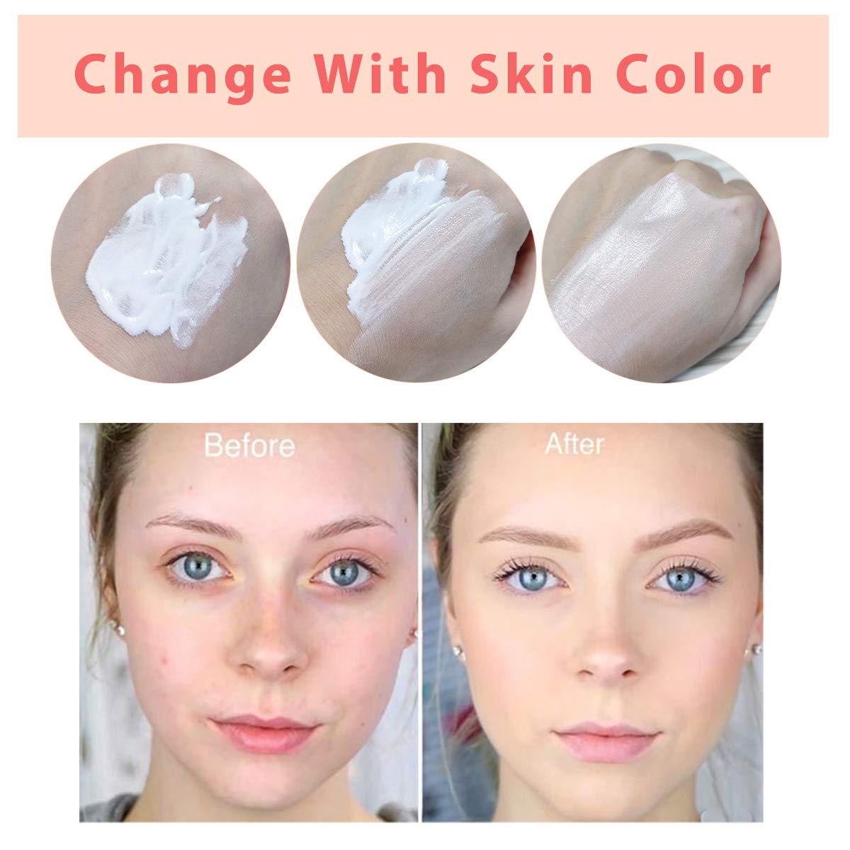 ReviGLam TLM Colour Changing Liquid Foundation Hides Wrinkles & Lines, BB Cream Makeup Base Concealer Cover Moisturizing Fluid for all Skin Tone SPF15, Pack of 2